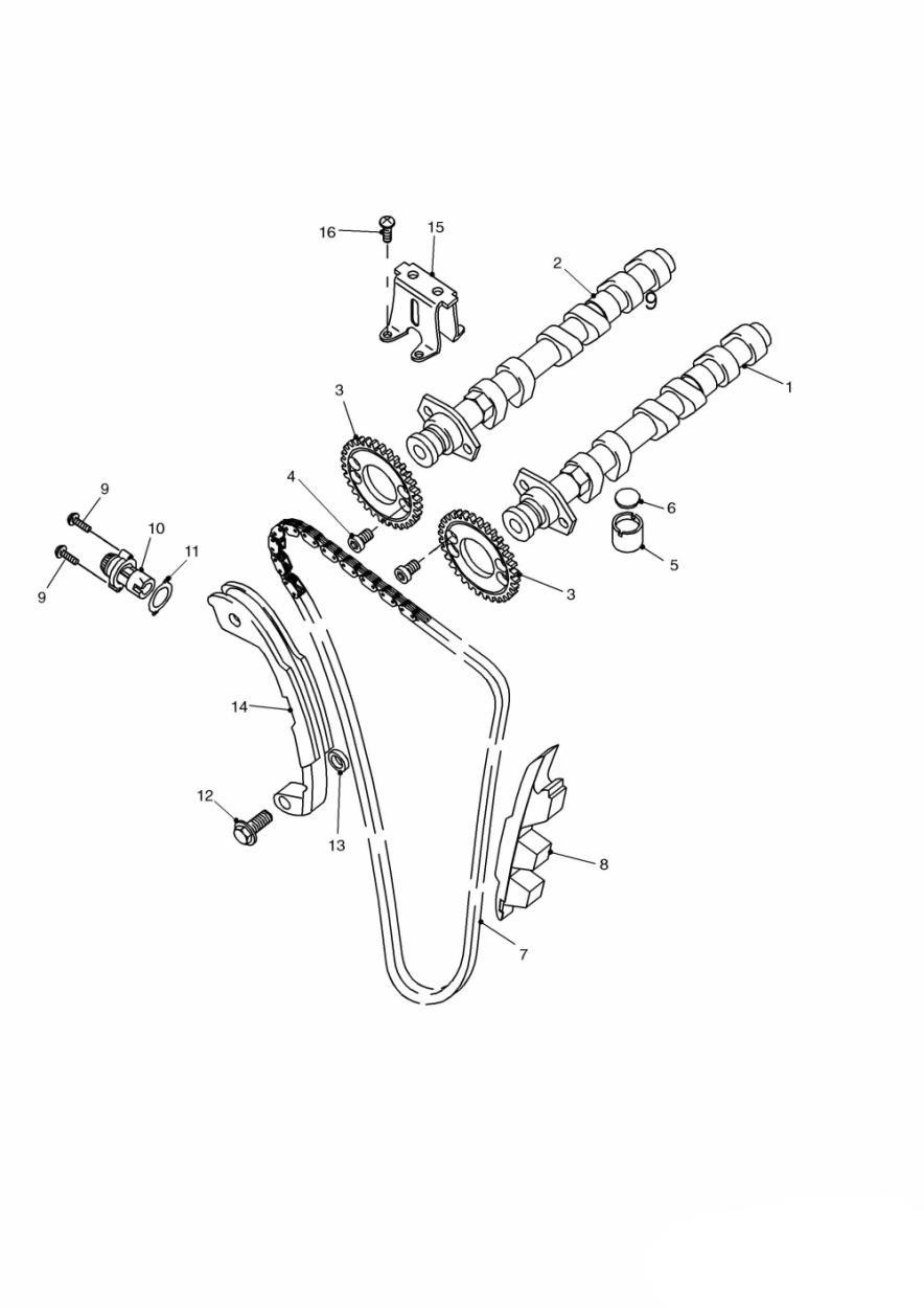 Camshaft and Drive exploded diagram