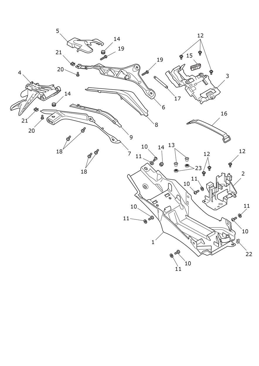 Rear Mudguard exploded diagram