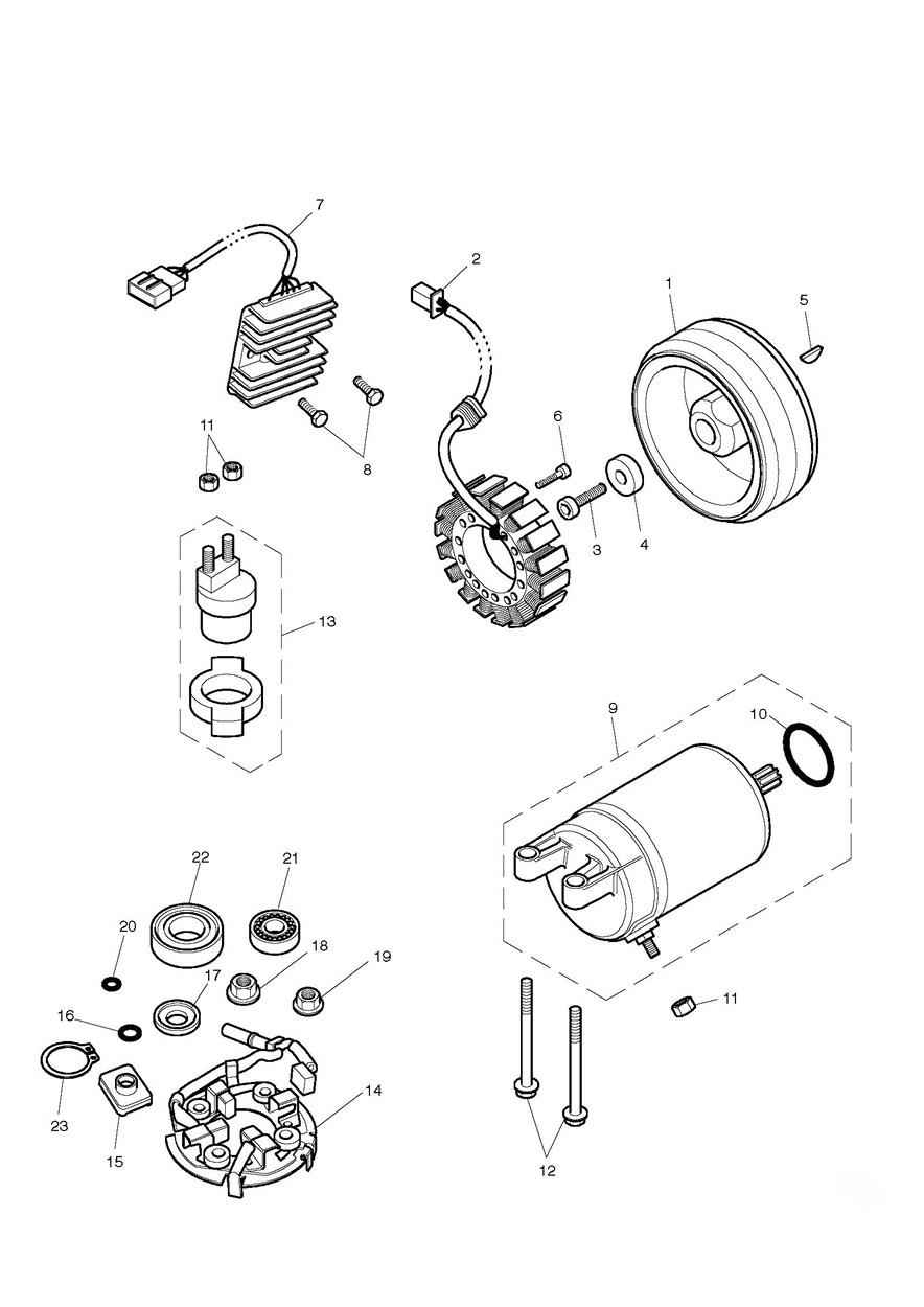 Starter & Alternator exploded diagram