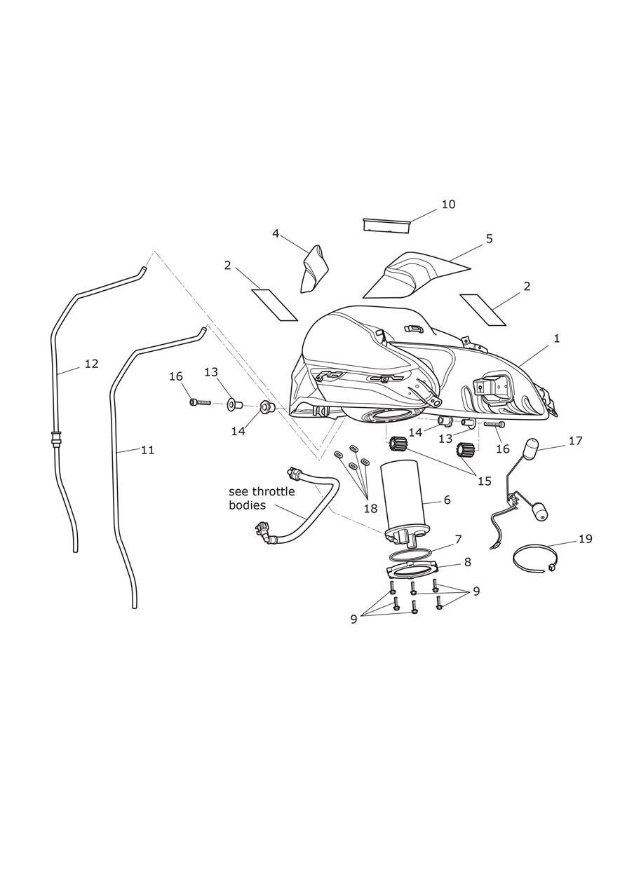 Fuel Tank, Fuel Pump & Fittings exploded diagram