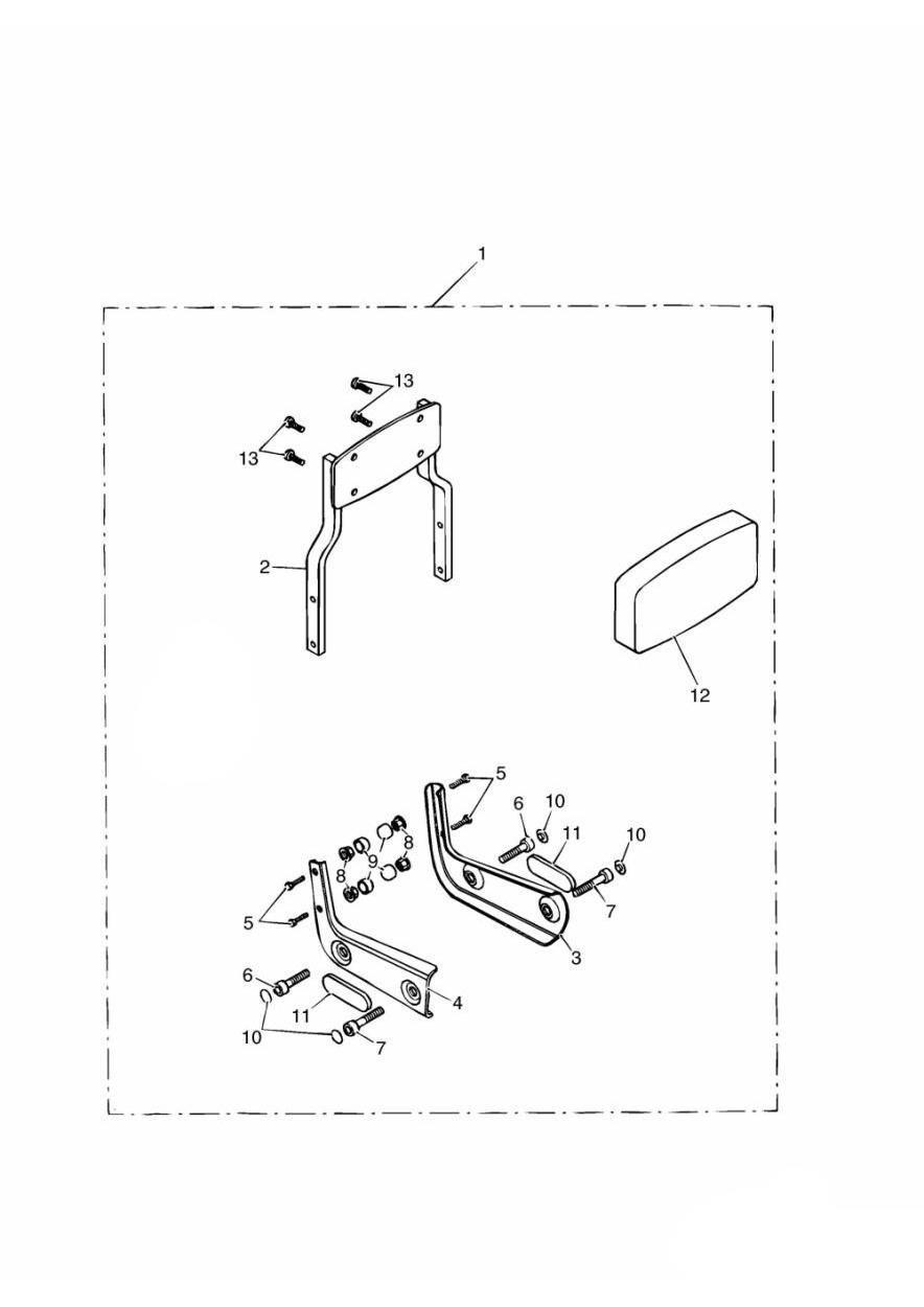 Passenger Backrest Standard Kit exploded diagram