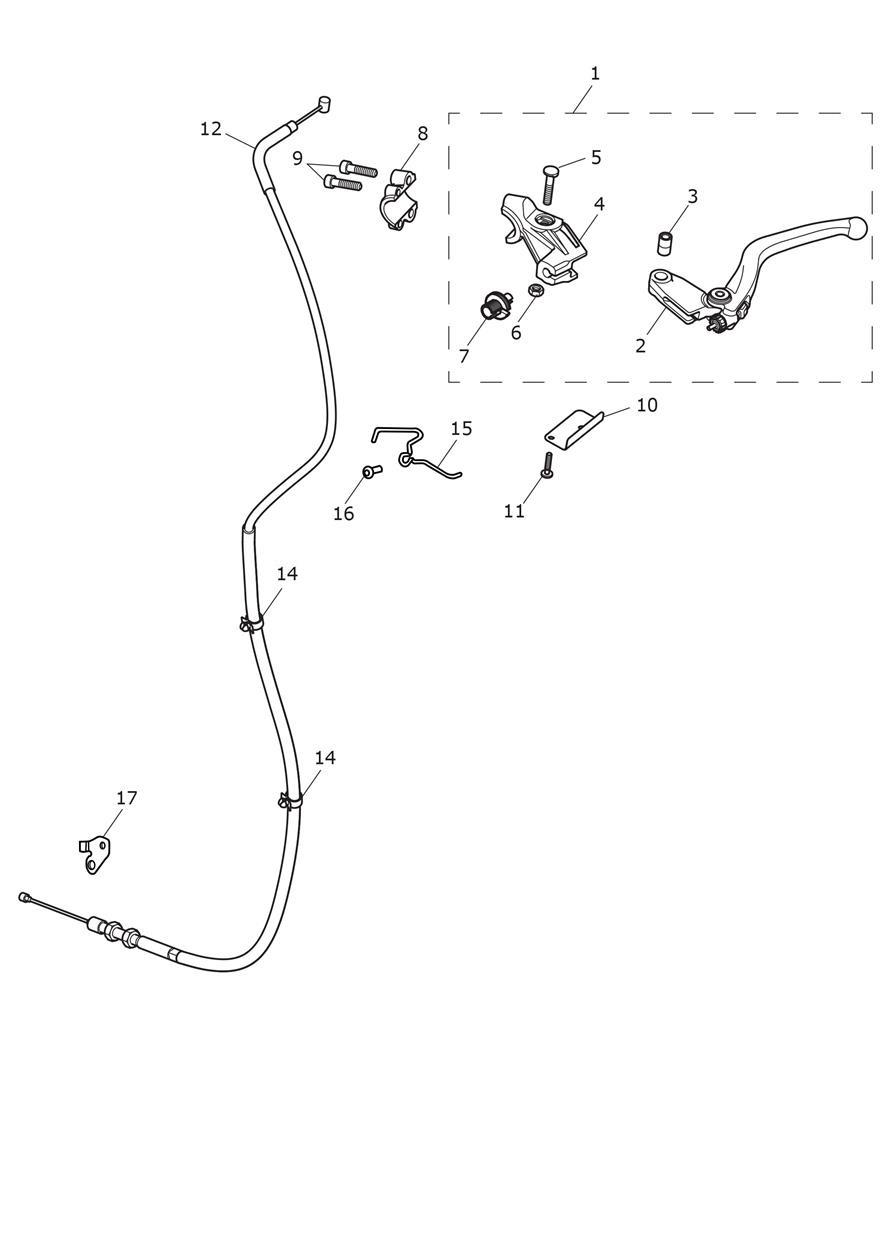 Clutch Controls exploded diagram