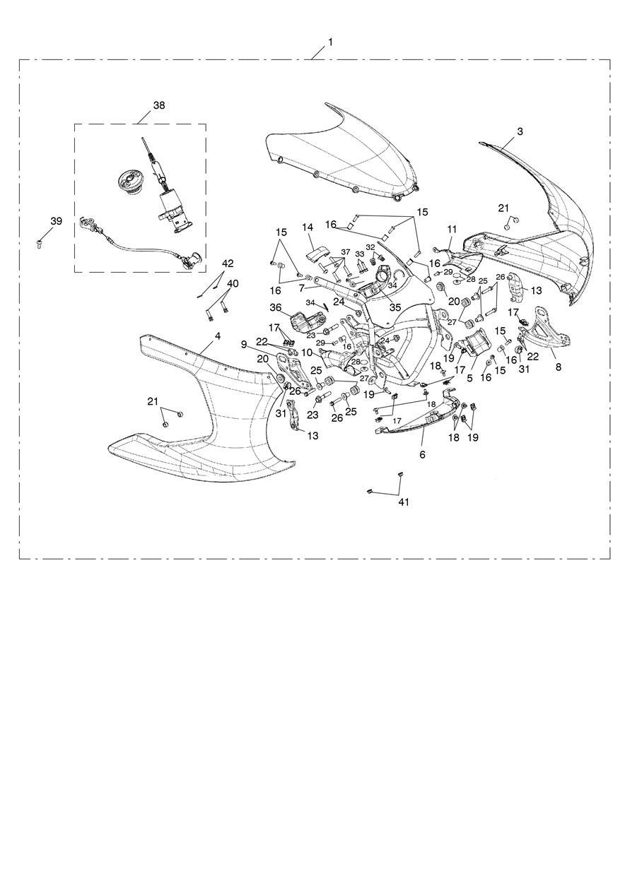 Front Fairing Kit, Painted exploded diagram