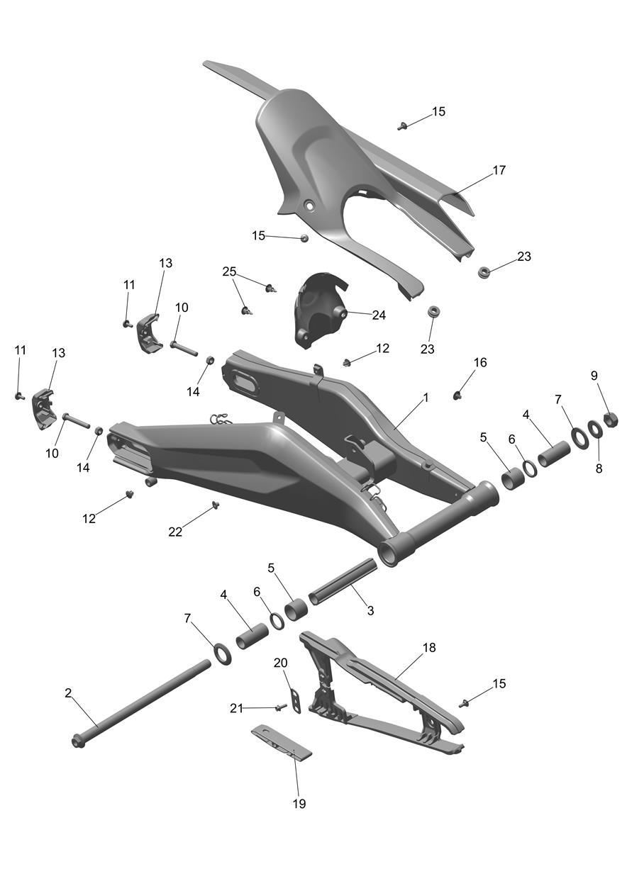 Swingarm Assembly exploded diagram