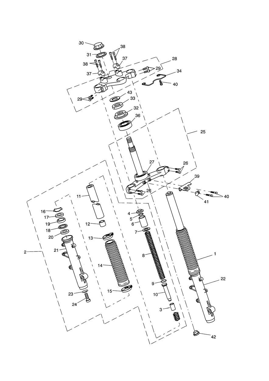 Front Forks & Yokes exploded diagram