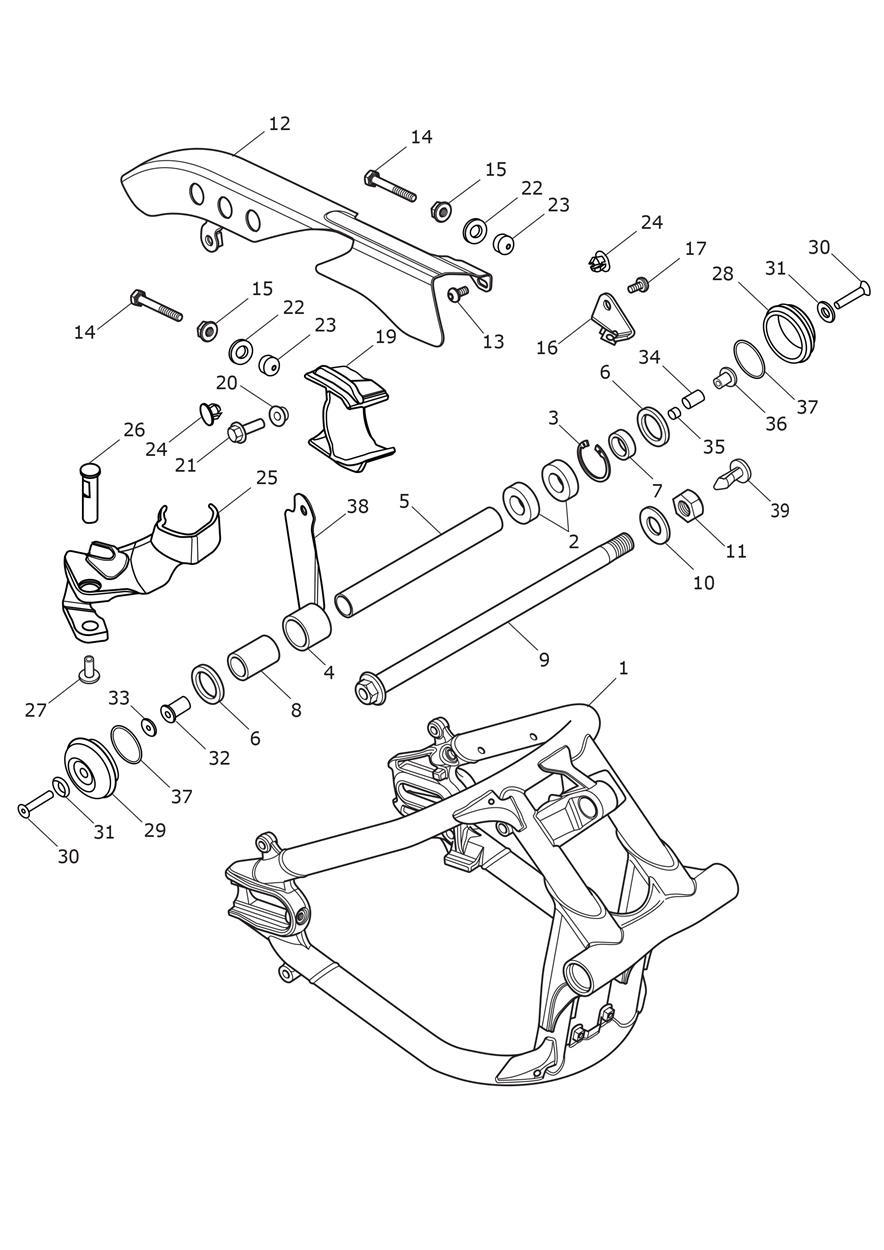 Swingarm Assembly exploded diagram