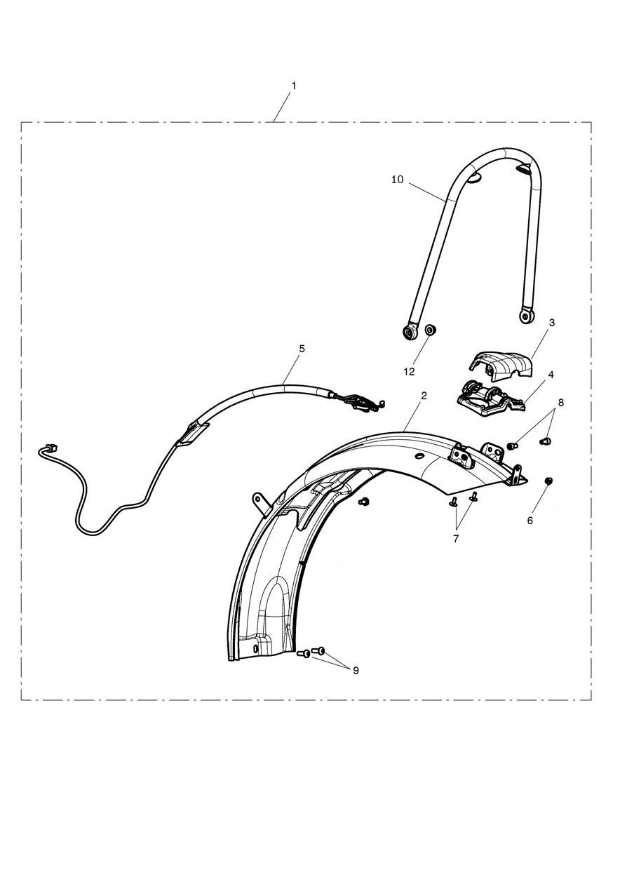 Rear Mudguard, Short, Kit - US Only exploded diagram
