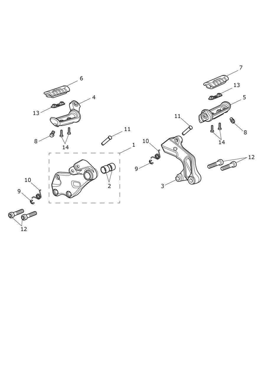 Foot Controls exploded diagram