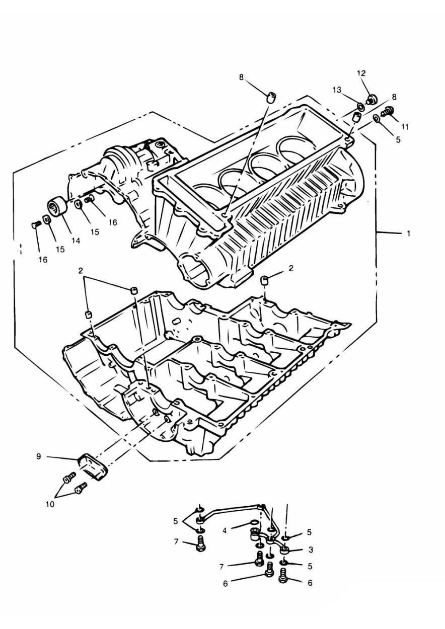 Crankcase & Fittings -  4 Cyl. Grey Engines exploded diagram