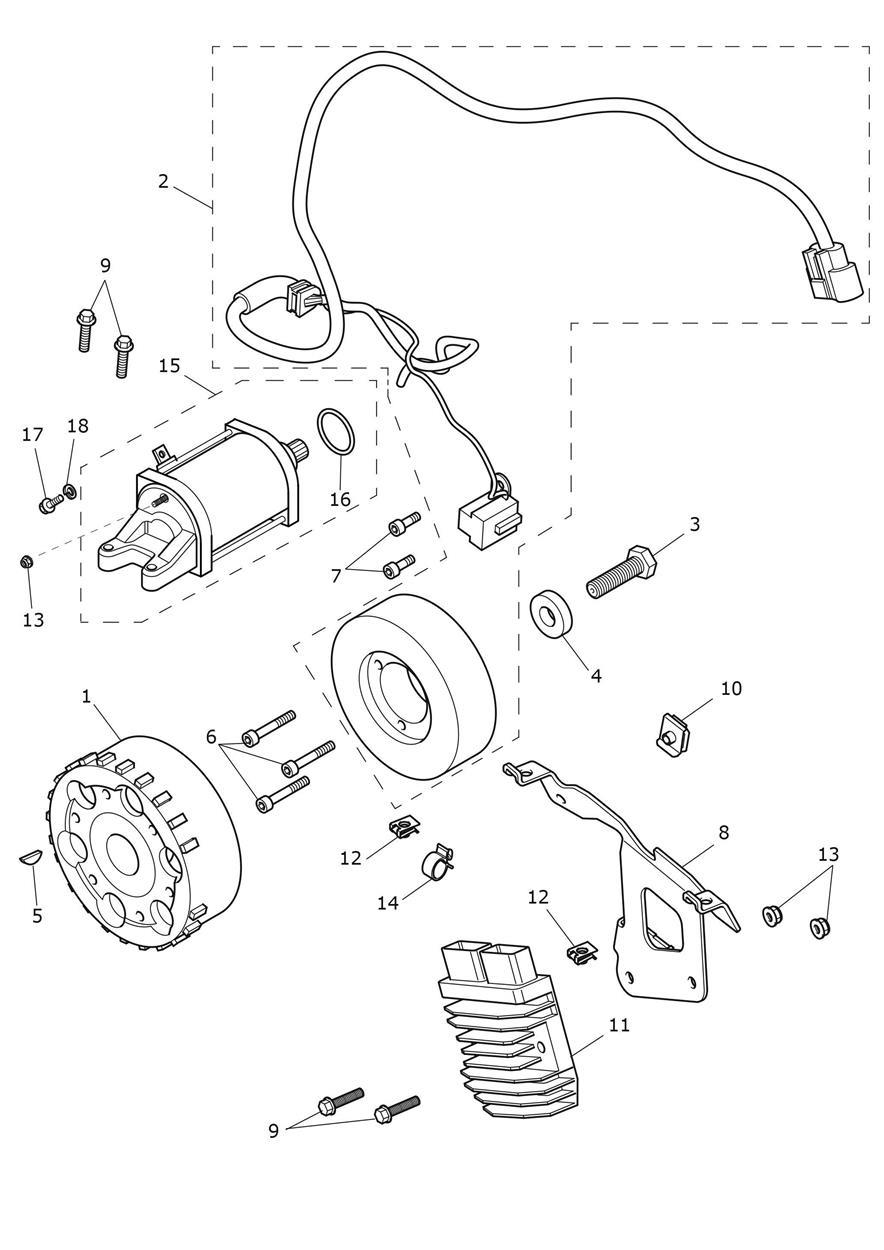 Starter & Alternator exploded diagram