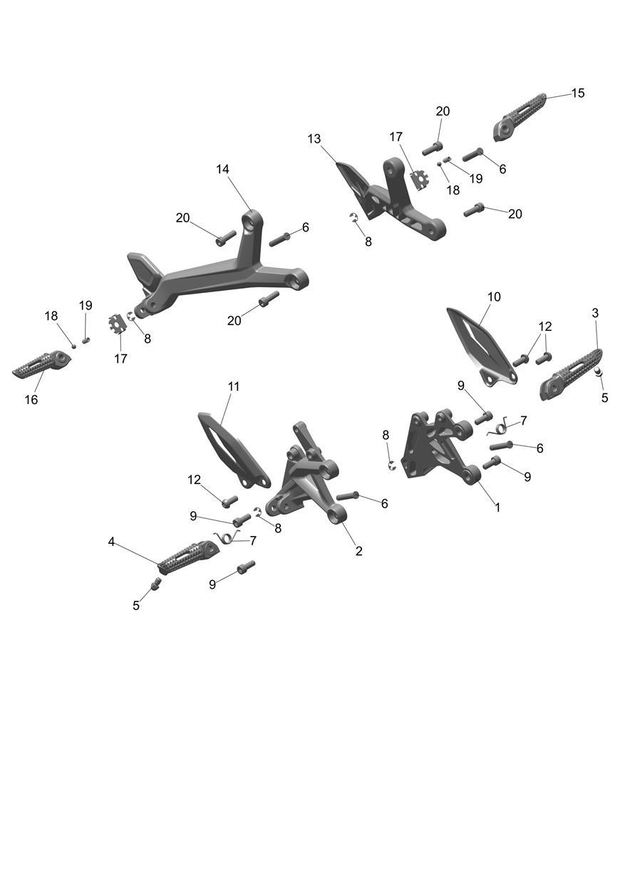 Foot Controls exploded diagram