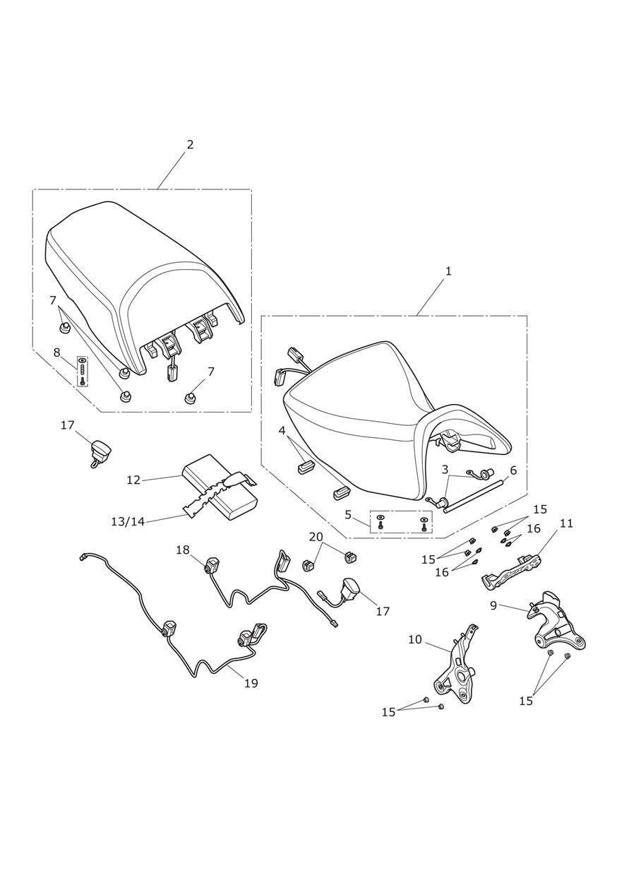Seat Assembly & Toolkit exploded diagram