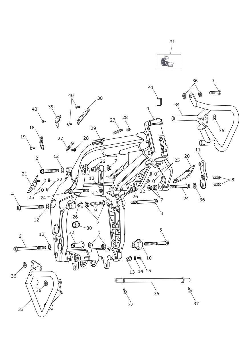 Main Frame & Fittings exploded diagram