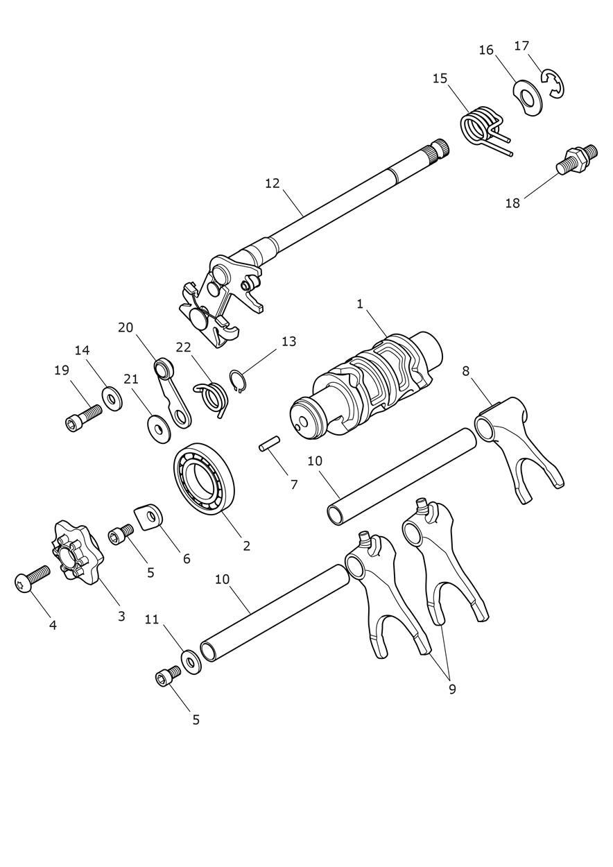 Gear Selector exploded diagram