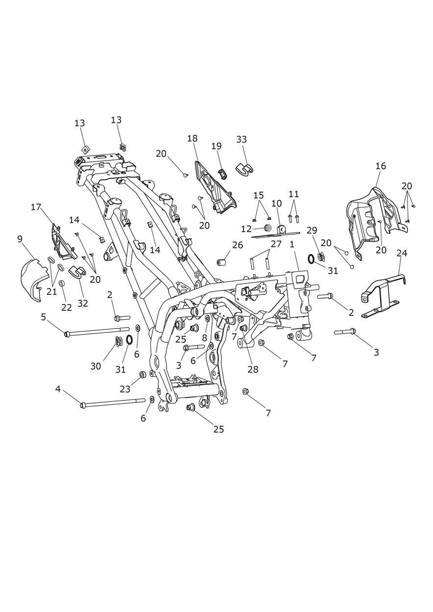Main Frame & Fittings exploded diagram