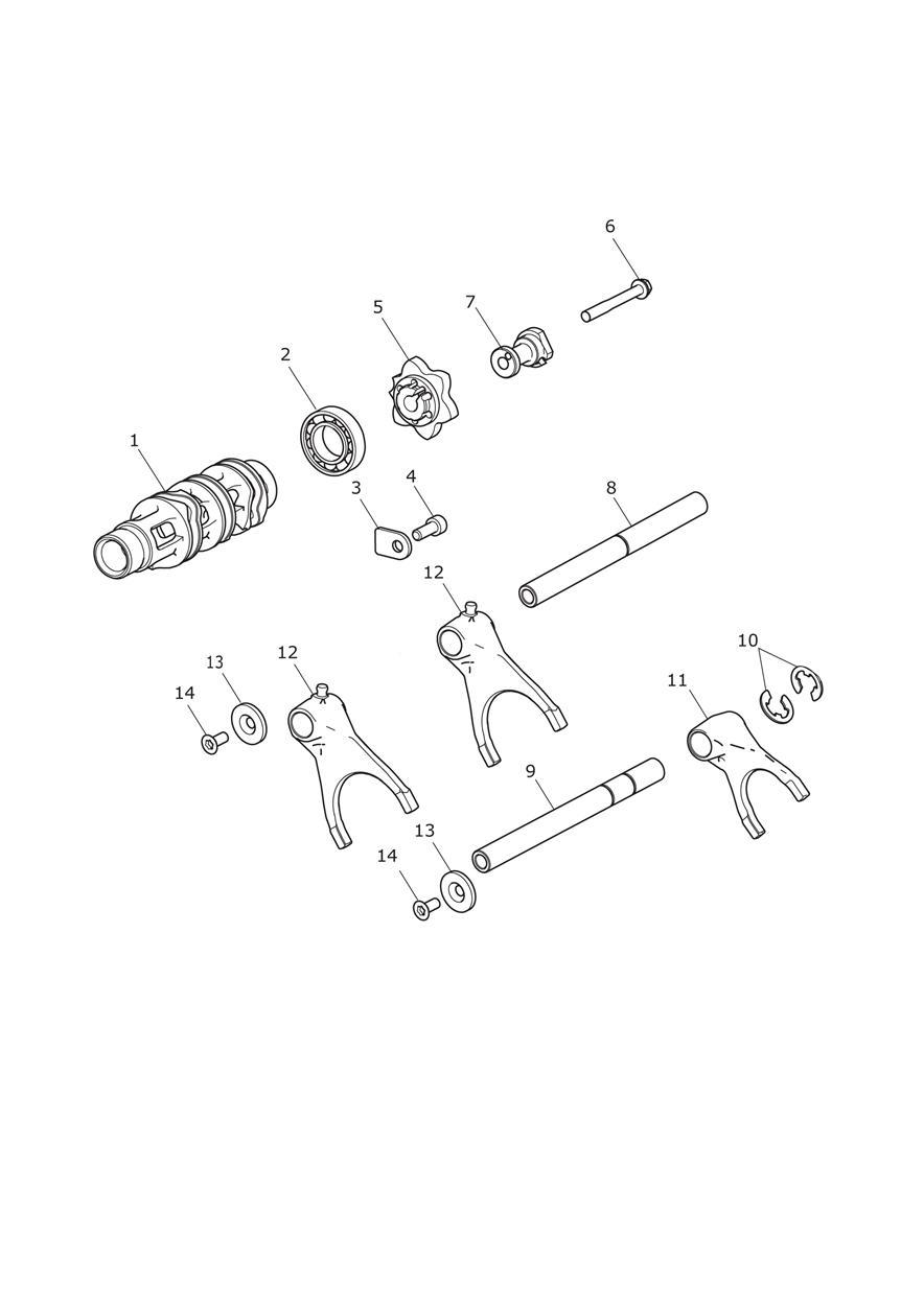 Gear Selector Drum exploded diagram