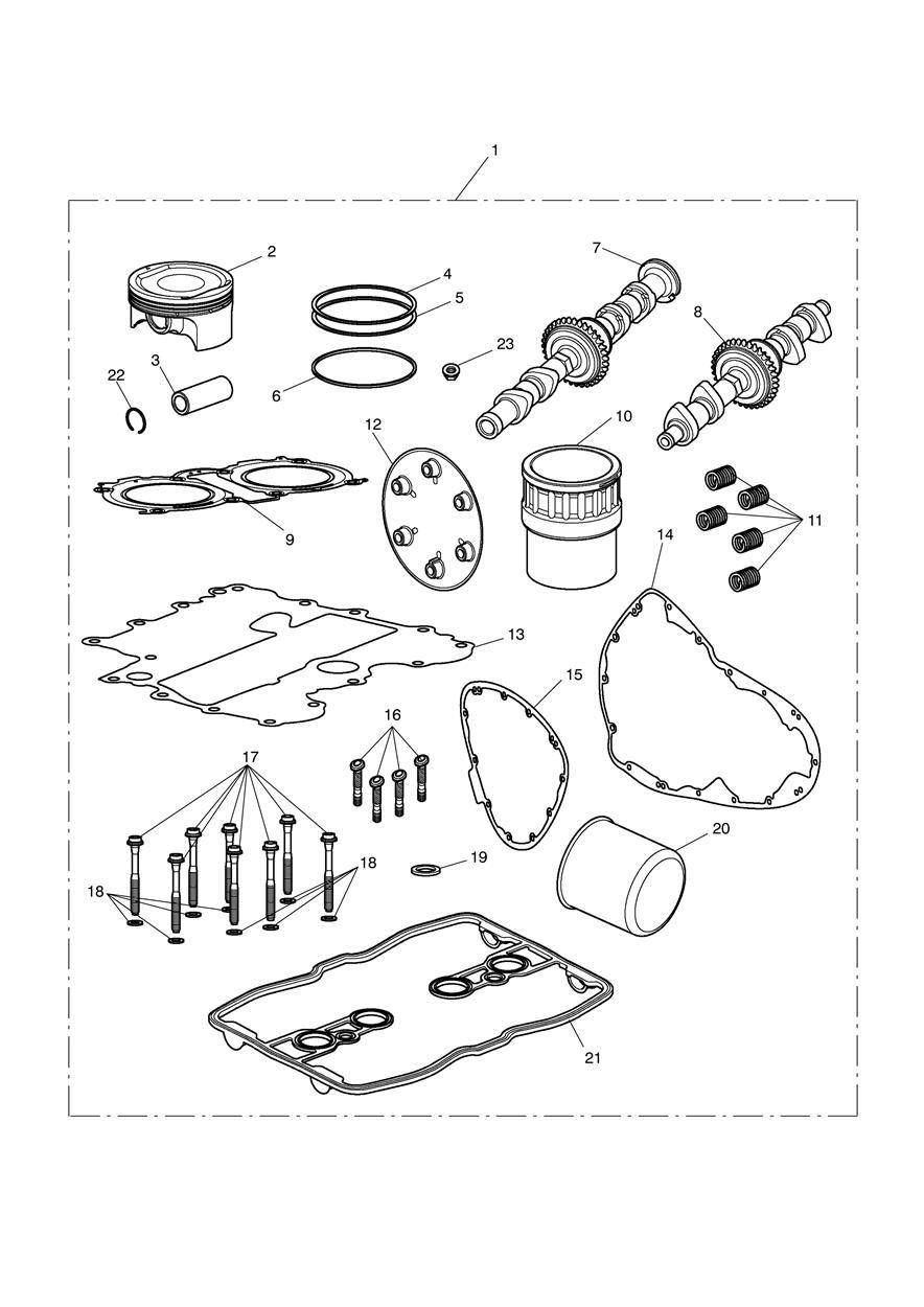 Big Bore Performance Kit 1700cc exploded diagram