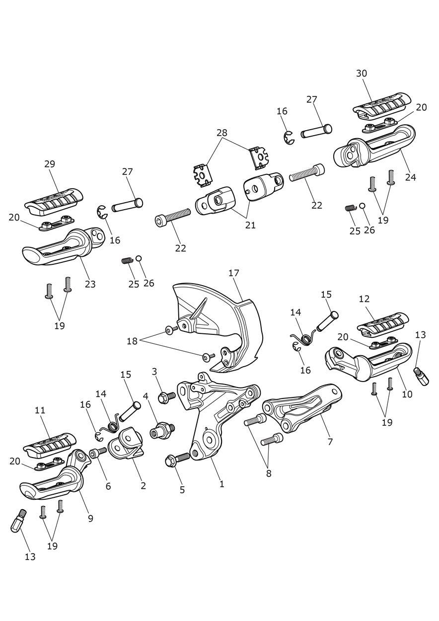 Foot Controls exploded diagram
