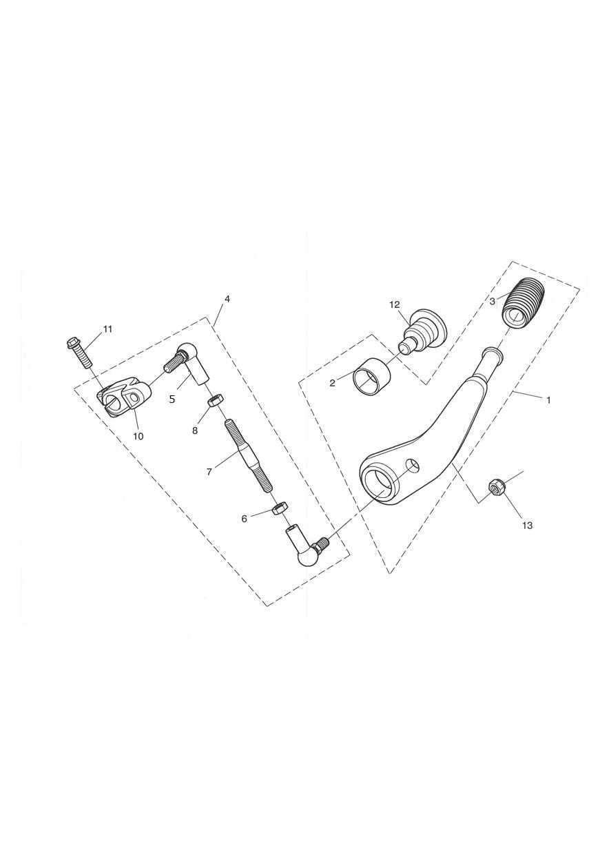 Gear Sel. Pedal-Rocket III only exploded diagram
