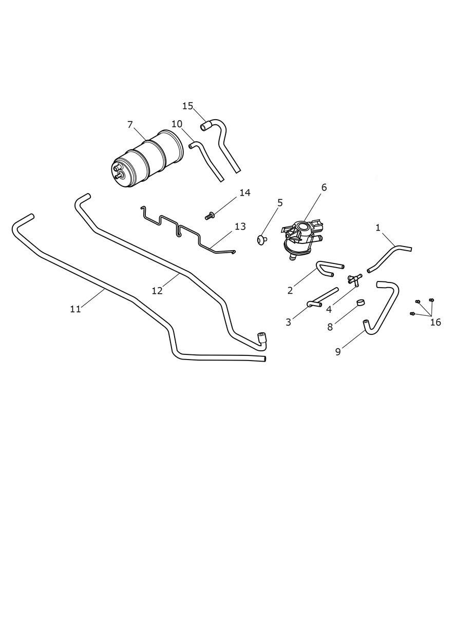 Evaporative Loss Control System exploded diagram