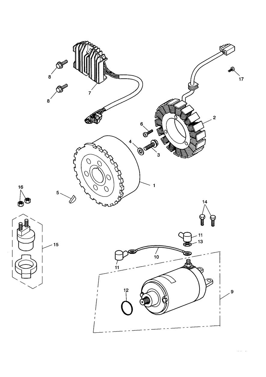 Alternator/Starter exploded diagram