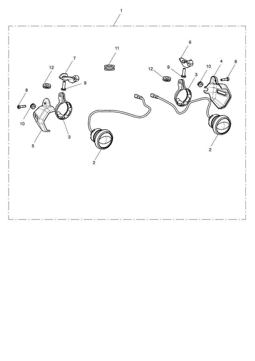 LED Fog Light Kit, Type 1 exploded diagram