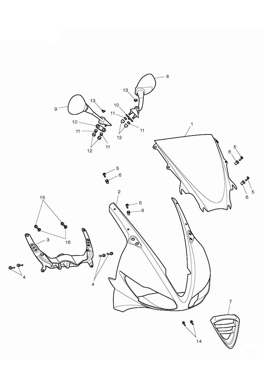 Bodywork - Cockpit exploded diagram