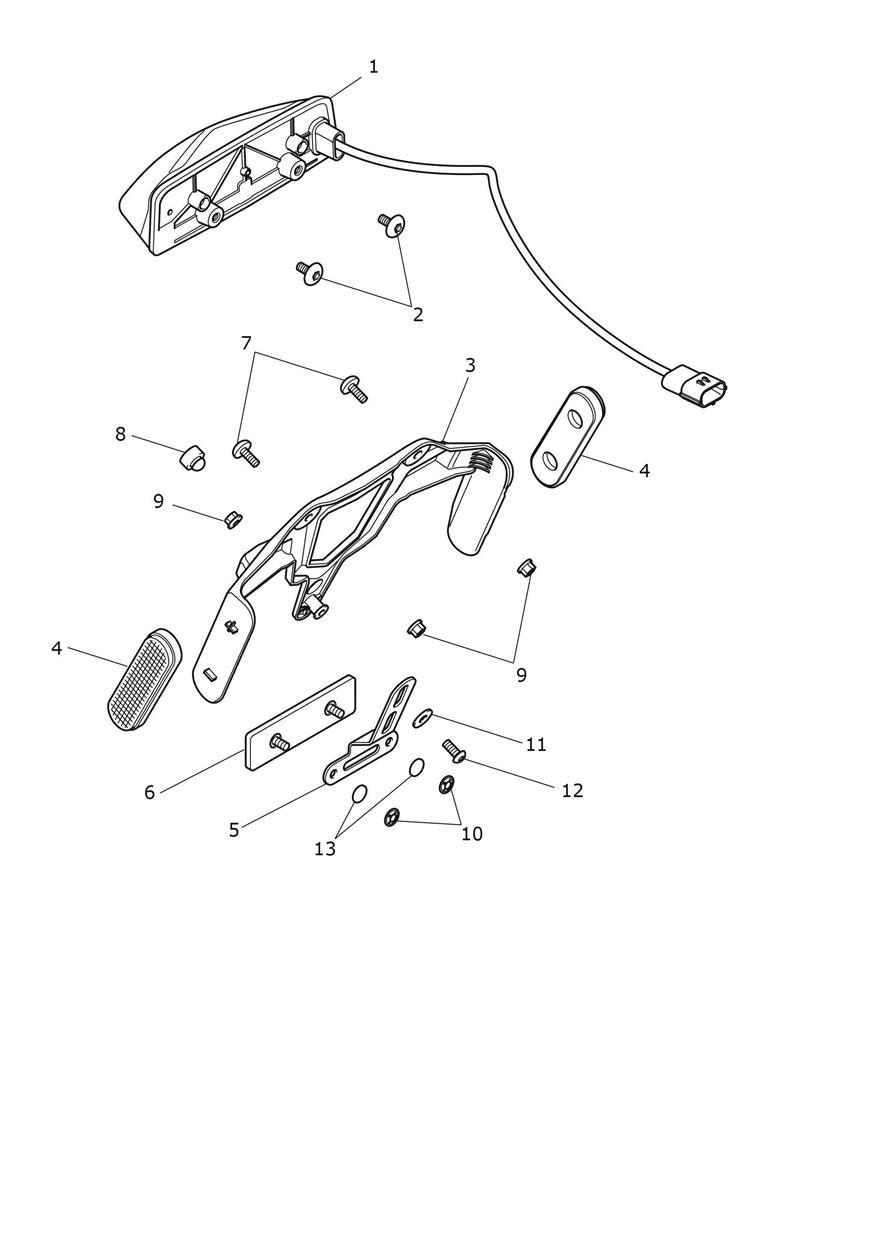 Rear Light & Reflectors exploded diagram