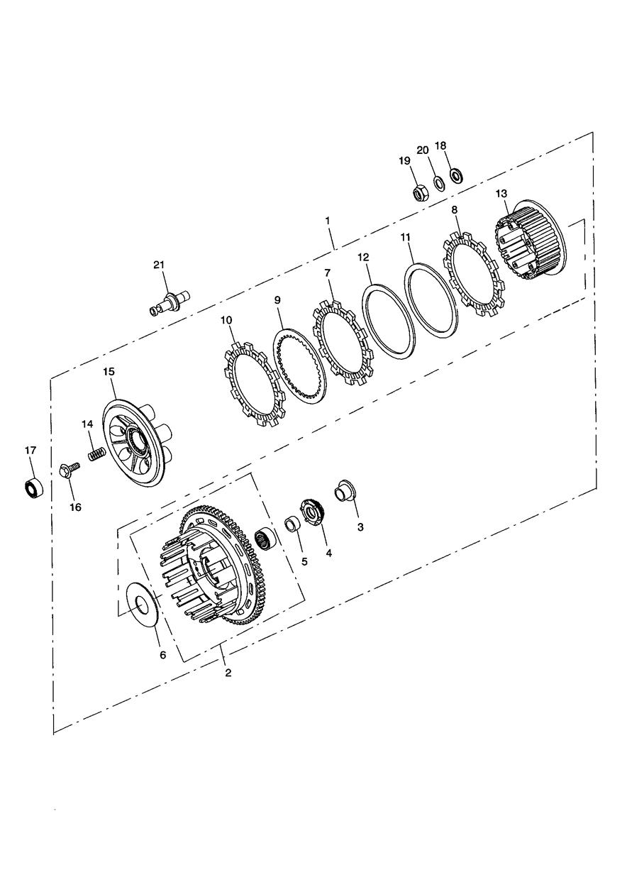 Clutch - Daytona 650 exploded diagram