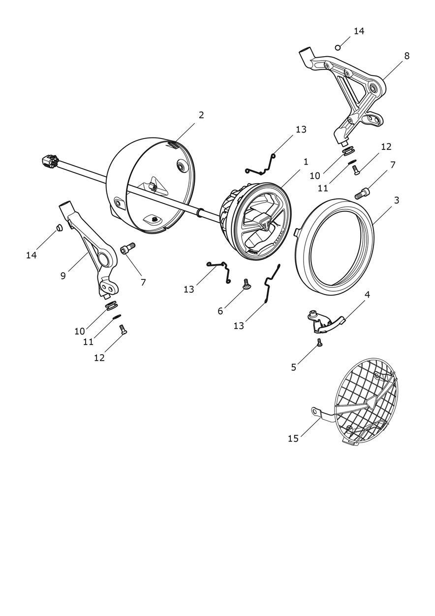 Headlights exploded diagram