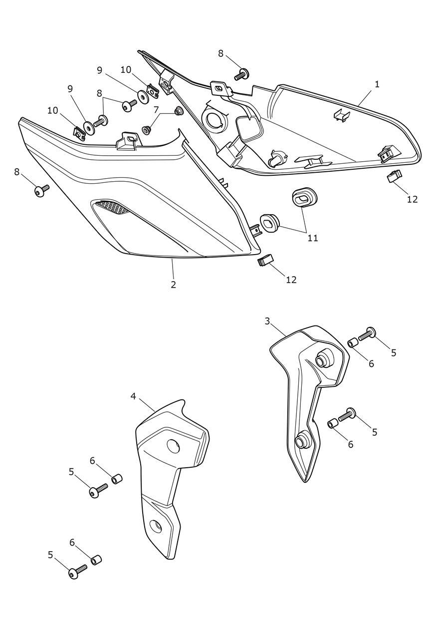 Side Fairings exploded diagram