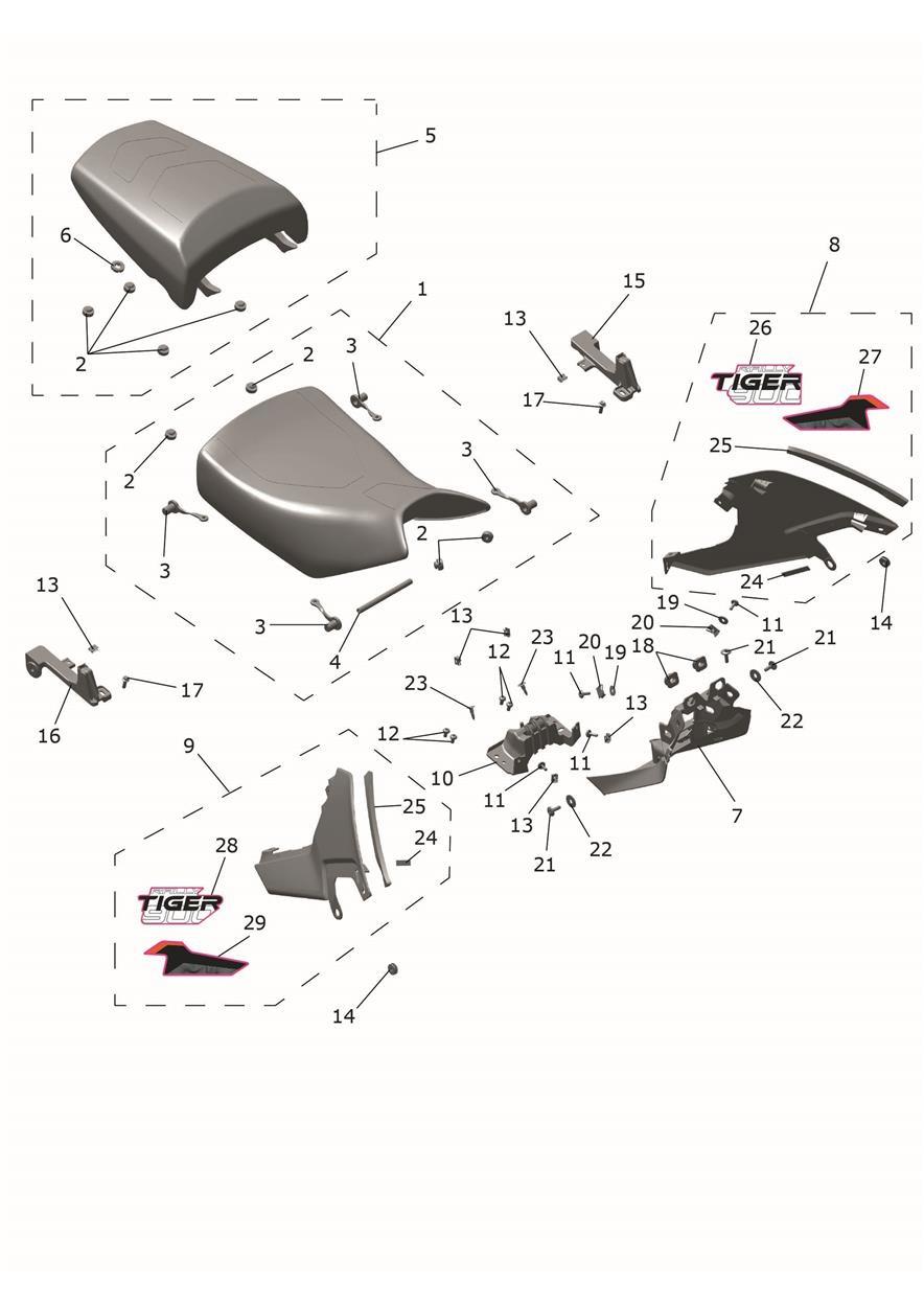 Seats exploded diagram
