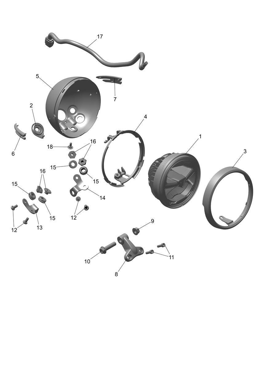 Headlights exploded diagram