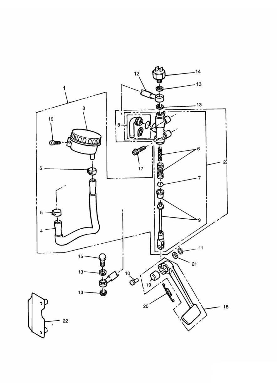Rear Brake Master Cylinder exploded diagram