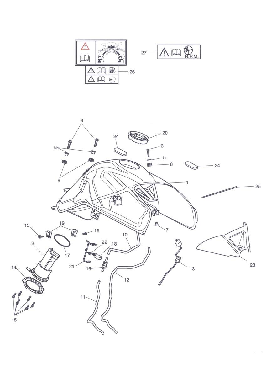 Fuel Tank, Fuel Pump & Fittings exploded diagram
