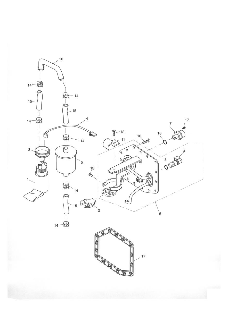 Fuel Pump & Filter exploded diagram