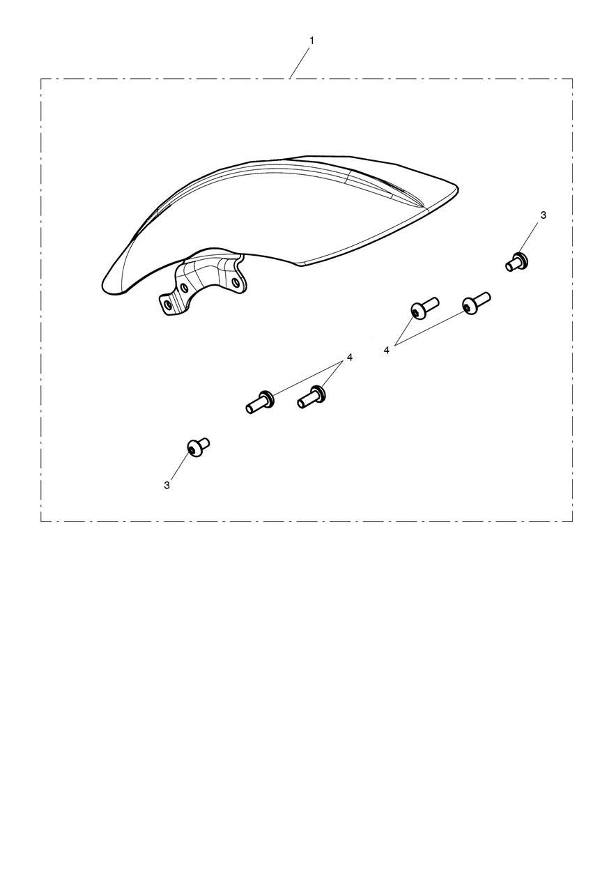 Short, Front Mudguard Kit, Black exploded diagram