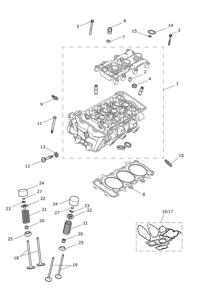 Cylinder Head & Valves exploded diagram