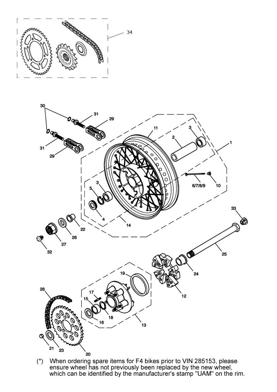 Rear Wheel & Final Drive exploded diagram