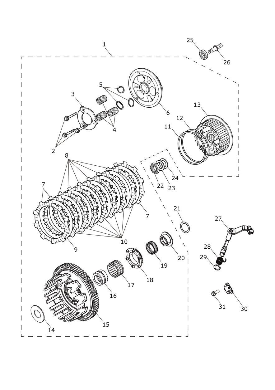 Clutch exploded diagram