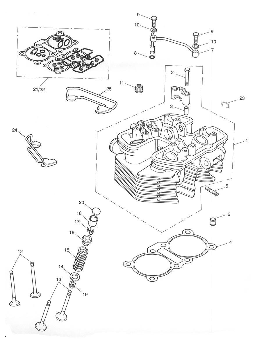 Cylinder Head & Valves exploded diagram