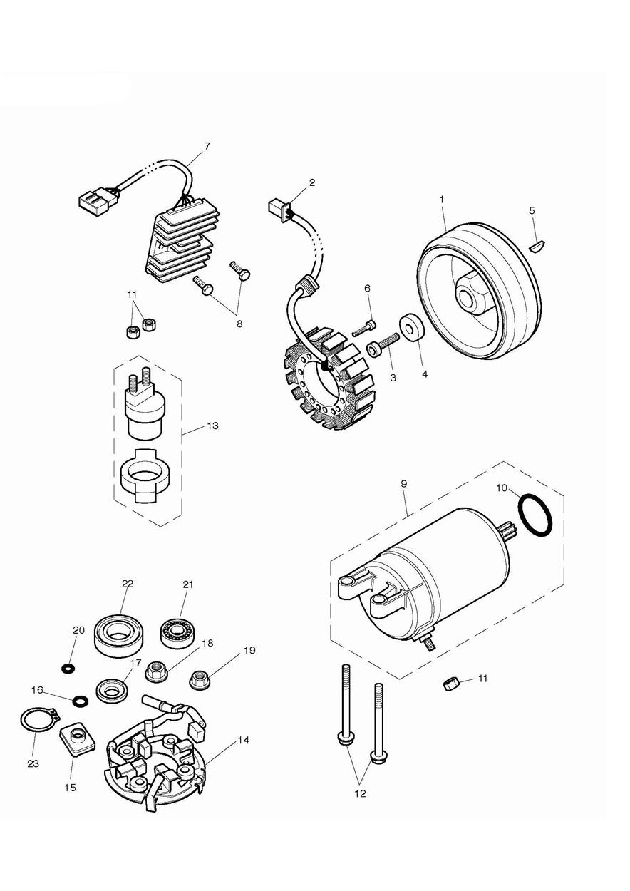 Starter & Alternator exploded diagram