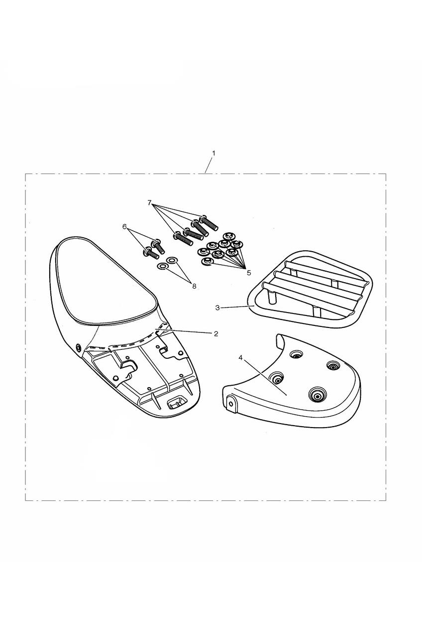 Single Seat and Rack Kit exploded diagram