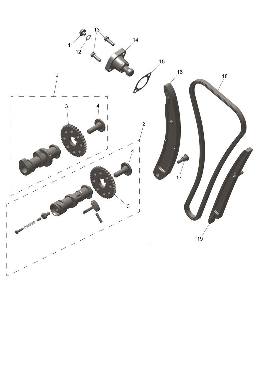 Camshaft & Camdrive exploded diagram