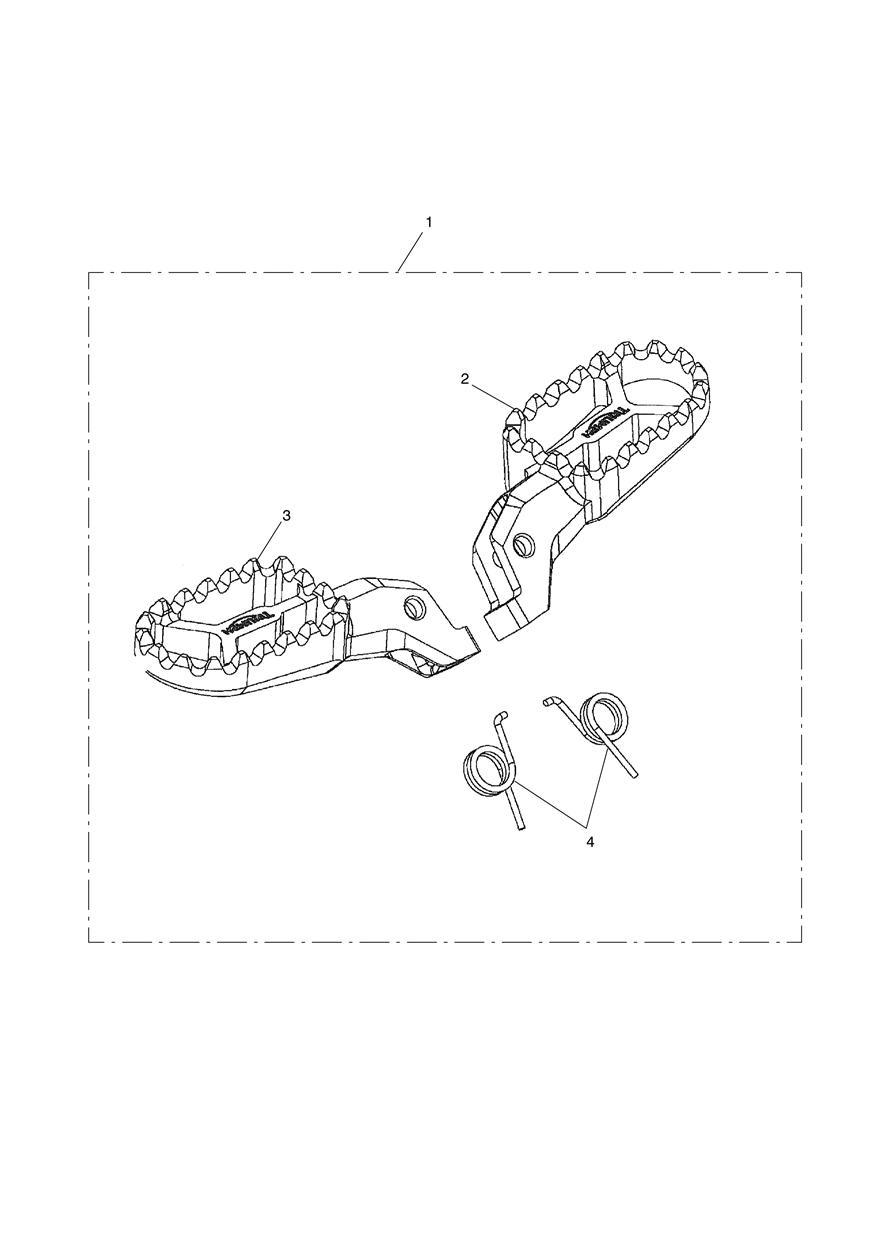 Footrest, Pair, Type 1 Grey exploded diagram