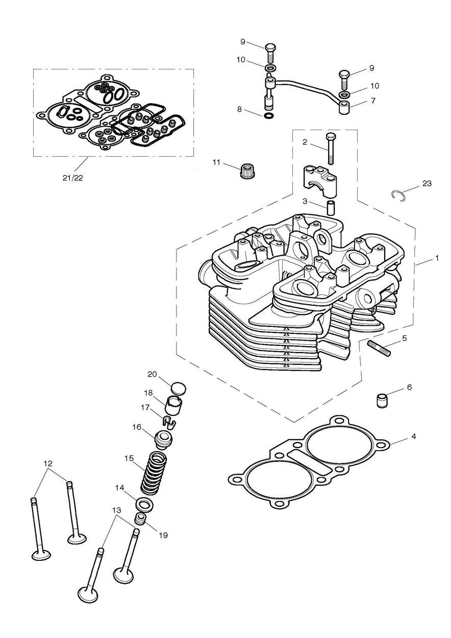 Cylinder Head & Valves exploded diagram