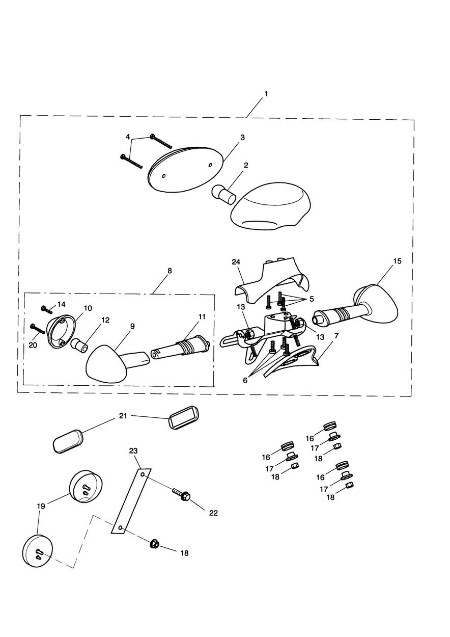 Rear Light and Rear Indicators exploded diagram