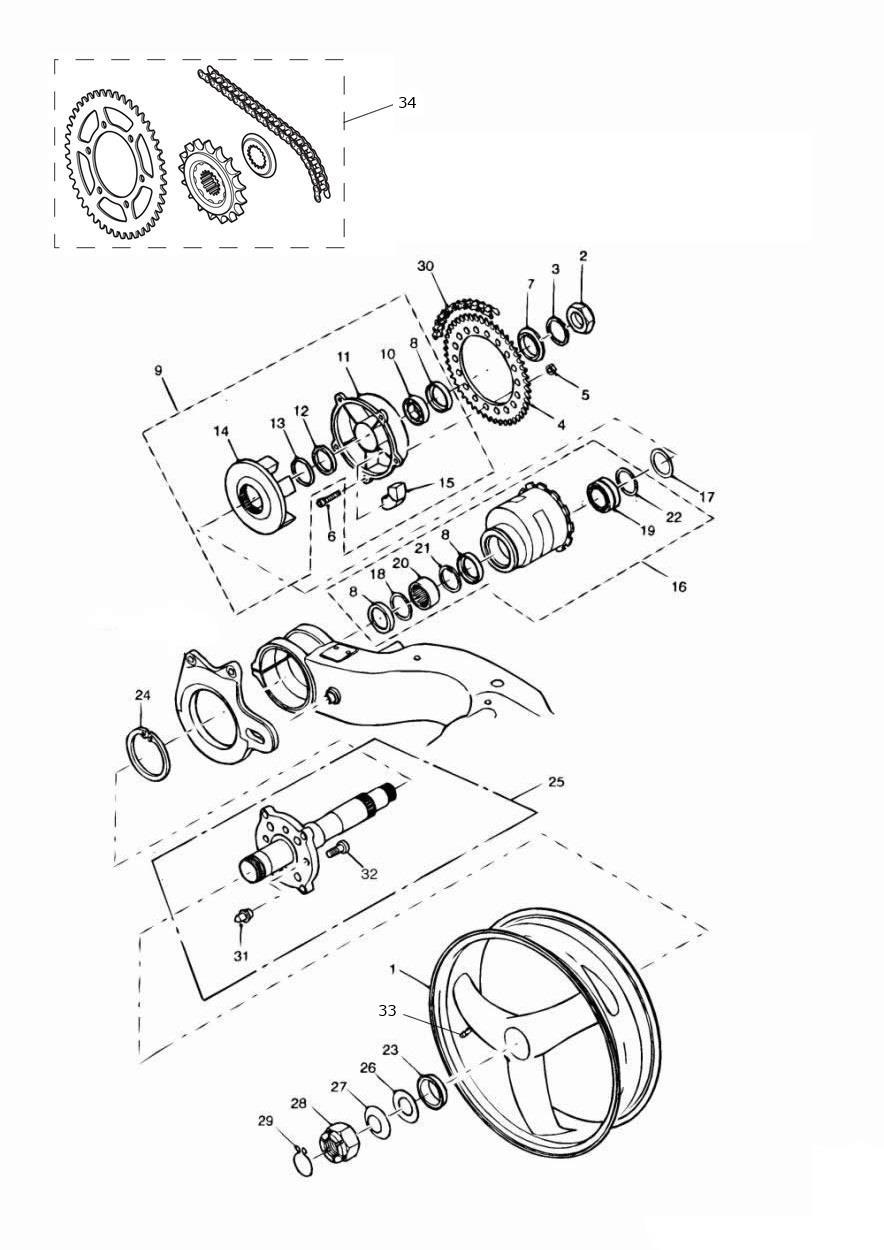 Rear Wheel/Final Drive exploded diagram