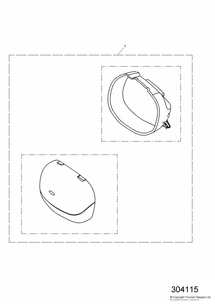 2 Box Pannier System CA,DE,ES,FR,GR,IT,JP,NL,SE,TW,UK & US exploded diagram