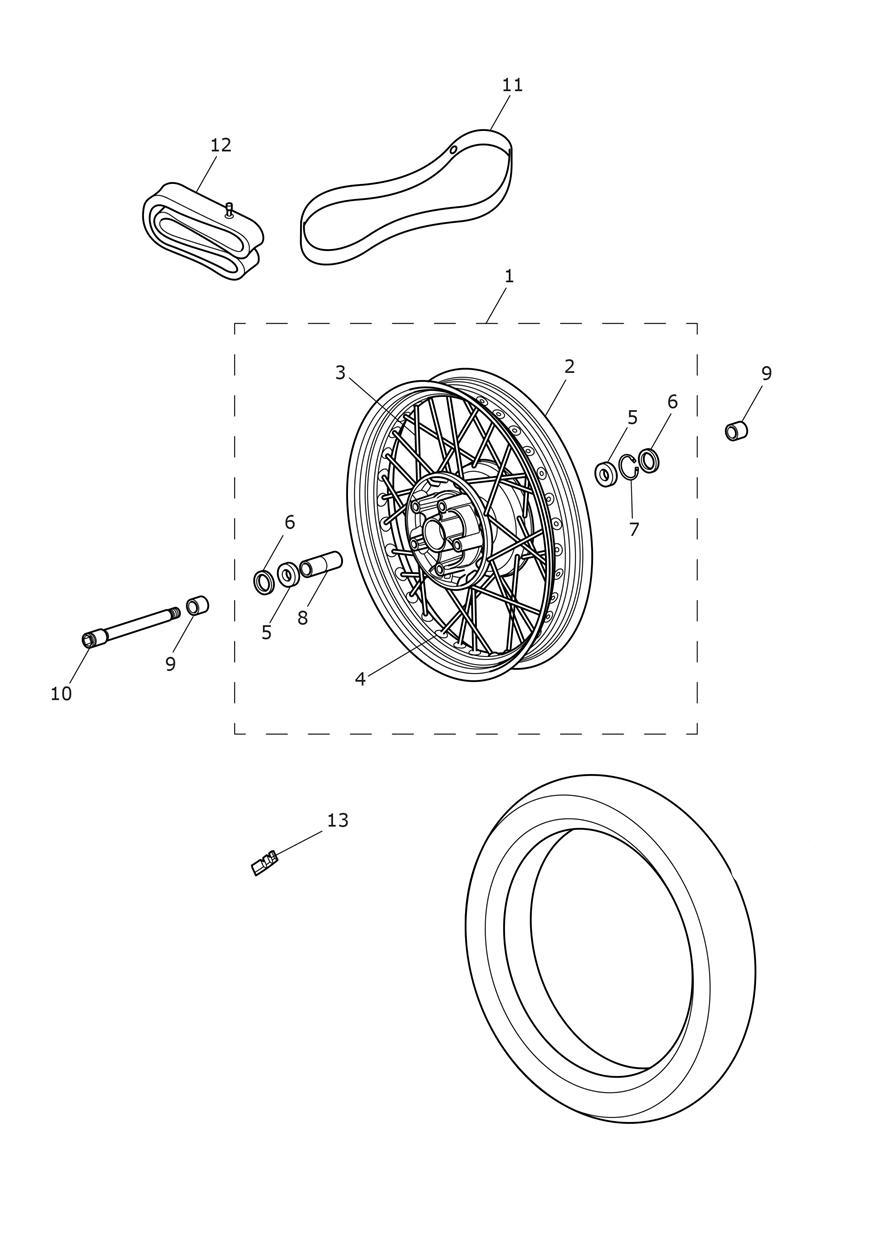 Front Wheel exploded diagram